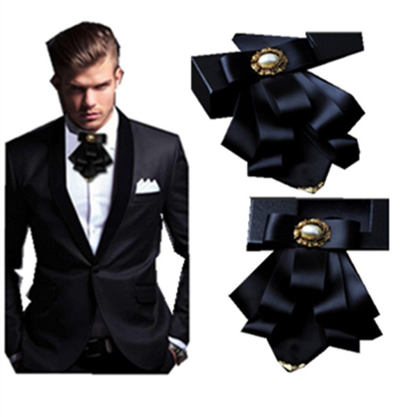 wedding Groomsmen Bow Tie Metal corners multilayer bow-tie flower collar men's business suits tie