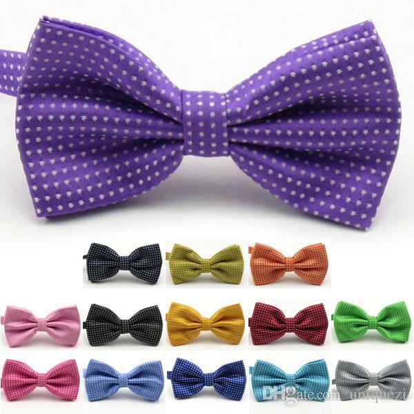 14 Color 2 Layer Adjustable Polka Dot Mens Bow Tie Necktie for Business Wedding Prom Party Purple/Red/Black/Blue/Yellow/Green