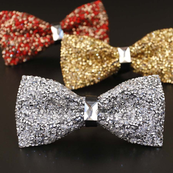 POSHAWN Glitter Blue Gold Butterfly Bow Ties For Men Party Prom Neckwear Krawat Damski Wedding Men's Ties Groom Accessories 2018