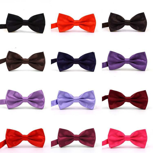 Fashion Black Purple White Red Simpler Solider Color Bow Ties Business Suit Bowties Wedding Groom Ties Fashion Accessories