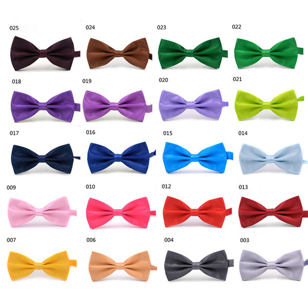 Men's Women's Bowtie Bow Tie Solid Colors Plain Silk Polyester Pre Tied Ties For Party Wedding