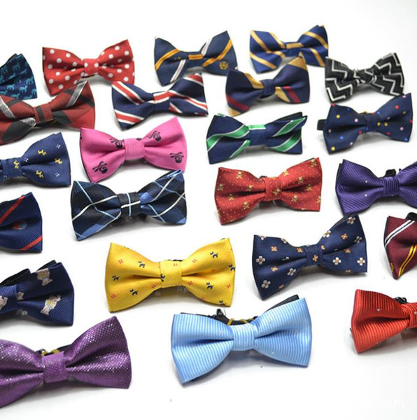 Hot Sale Children Baby Boys Bowtie Imitation Silk Formal Tuxedo Bow Tie Wedding Necktie Stars Check Polka Dot Stripes DHL Fast Shipping