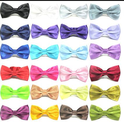 20PCS MIX COLORS Men STAIN Solid COLORS Bow Ties Butterfly Gentleman Wedding Party Adjustable Wedding PLAIN Prom boe tie