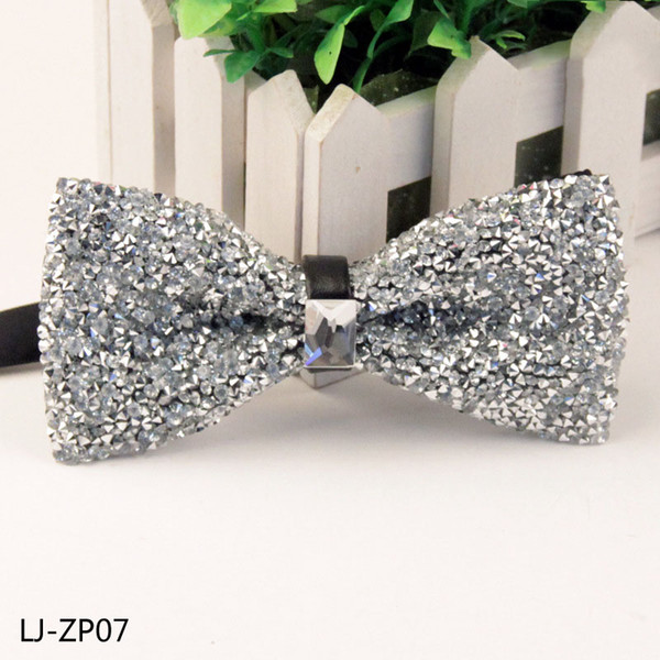 New fashion men glass diamond wedding celebration banquet performance bow tie 18 color 11-19