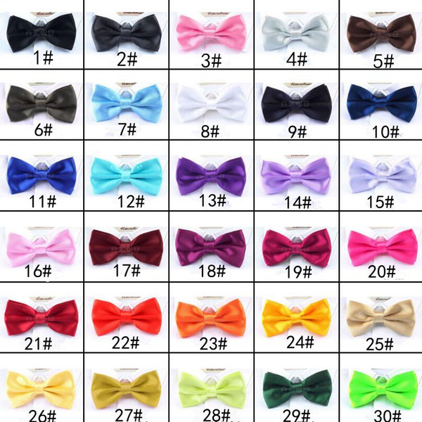 Men Solid Bow Ties Butterfly Gentleman Wedding Party 30 Colors Adjustable Wedding Prom boe tie FFA061 1000pcs