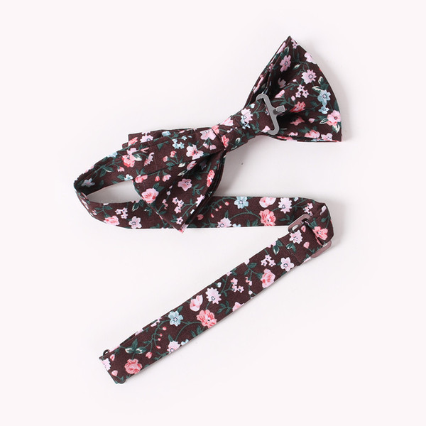 Men's tie leisure printed cotton bowknot flowers broken flower tie wedding banquet spot wholesale