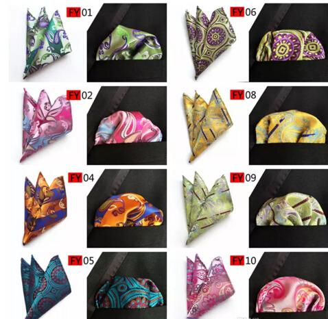 New Arriver Men Paisley tie Pattern Pocket Square Handkerchief Silk Paisley Men Hankies for Men Suit Square