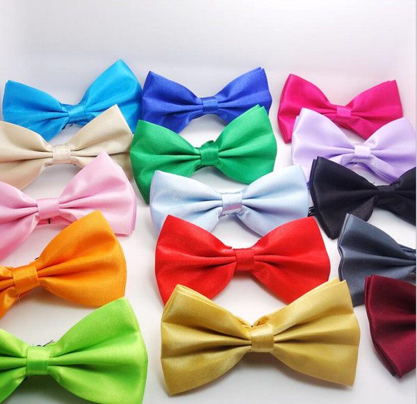 2019 MIX COLORS Men STAIN Solid COLORS Bow Ties Butterfly Gentleman Wedding Party Adjustable Wedding PLAIN Prom boe tie