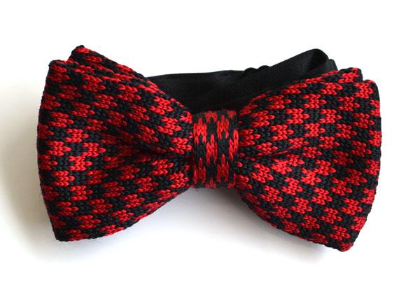 Men Neck Knitted Bowtie Bow Tie Black With Red Pre-Tied Adjustable Patterned Bow Ties Free Shipping