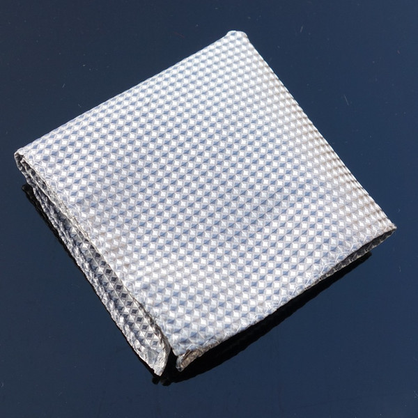 Hanky grey checked Men's Fashion Pocket Square Hankerchief Wedding Party Hankerchief