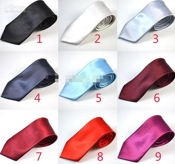 7CM Mens Necktie Neck Tie Fashion Solid Color Wedding Ties Men Accessories MOQ 12 pcs Free Shipping