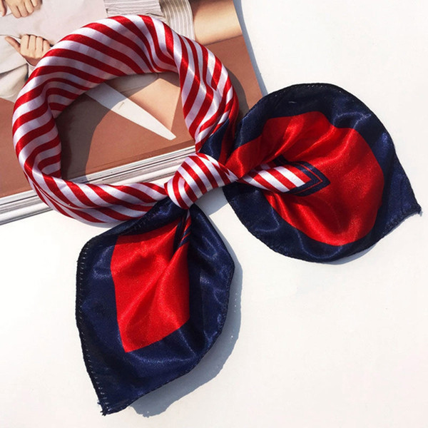 50x50cm Women Bandanas Multifunction Polyester Silk Scarf Prints Satin Small Square Shawls and Scarves Foulard Neckerchief