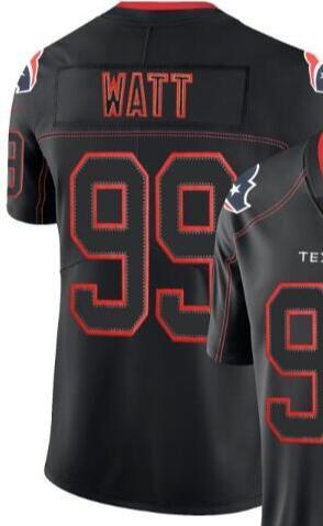 Men Houston 99 jerseys 4 Embroidery and 100% stitched 2018 Lights Out Black Color Rush Limited Football Jersey