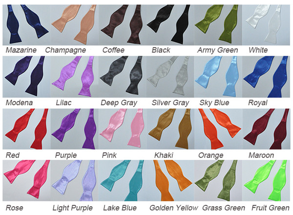 100pieces Details about New Fashion Mens Solid Color Plain Silk Self Tie Bow Tie