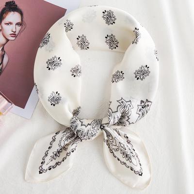 Simulated Silk Scarf Lady's Cashew Blossom Headscarf Korean Fashion Scarf in Spring and Summer Fashion Dress Matching Design