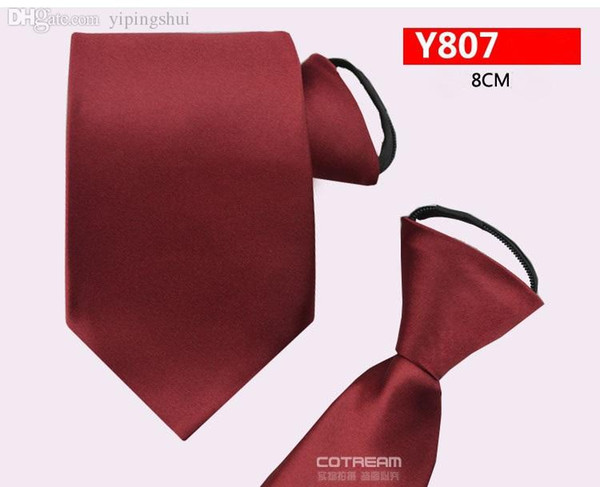 Wholesale-Free Shipping 2015 Men Zipper Tie Dress Styly 8CM For Bridegroom Strie Convenient Male Neck Tie Classic Marry Necktie for Men