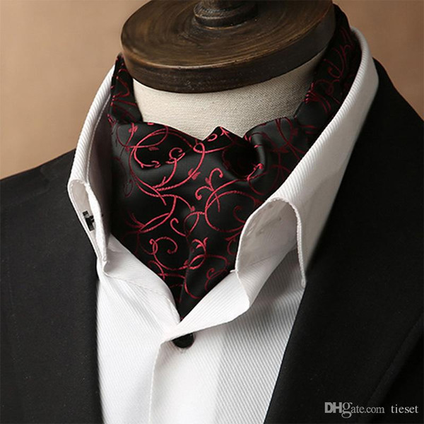 Free Shipping TIESET Man's Ascot Scarf Paisley Necktie Multicolor Retro Cravat Luxury British Style Gentleman polyester Wedding Party