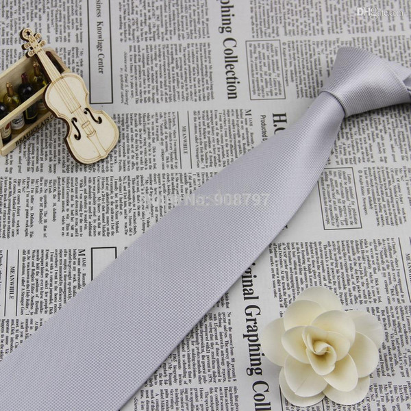 Wholesale-Brand new Classic Men's Necktie Wedding Groom Party Neckties 100% Silk Tie Handmade Silver Gray Ties D.berite Wholesale