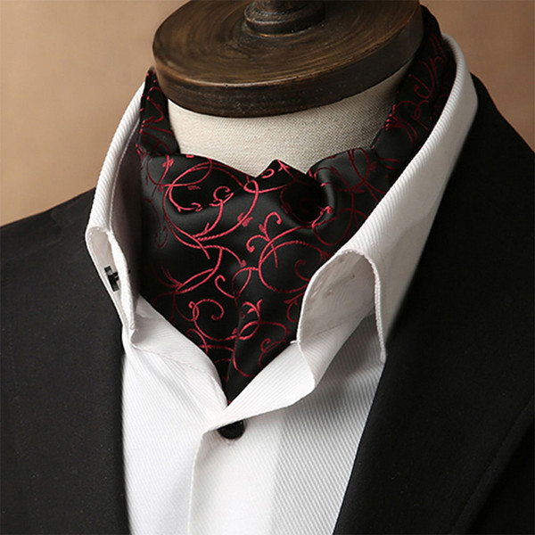 Free Shipping TIESET Man's Ascot Scarf Paisley Necktie Multicolor Retro Cravat Luxury British Style Gentleman polyester Wedding Party