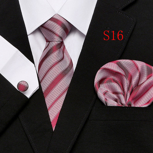 Polka Dots Style Series Silk Tie Set Wholesale Necktie Hanky Cufflinks Classic Silk Jacquard Woven Men's Tie Set 7.5cm Width Business T12-15