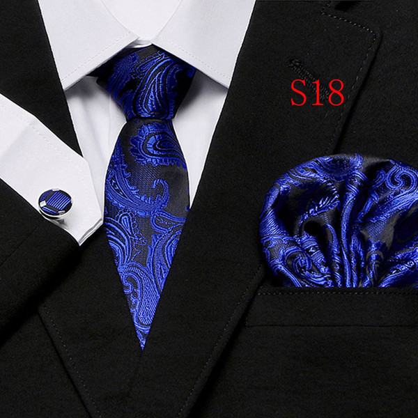 Polka Dots Style Series Silk Tie Set Wholesale Necktie Hanky Cufflinks Classic Silk Jacquard Woven Men's Tie Set 7.5cm Width Business T12-17