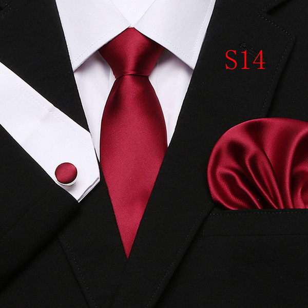 Polka Dots Style Series Silk Tie Set Wholesale Necktie Hanky Cufflinks Classic Silk Jacquard Woven Men's Tie Set 7.5cm Width Business T12-13