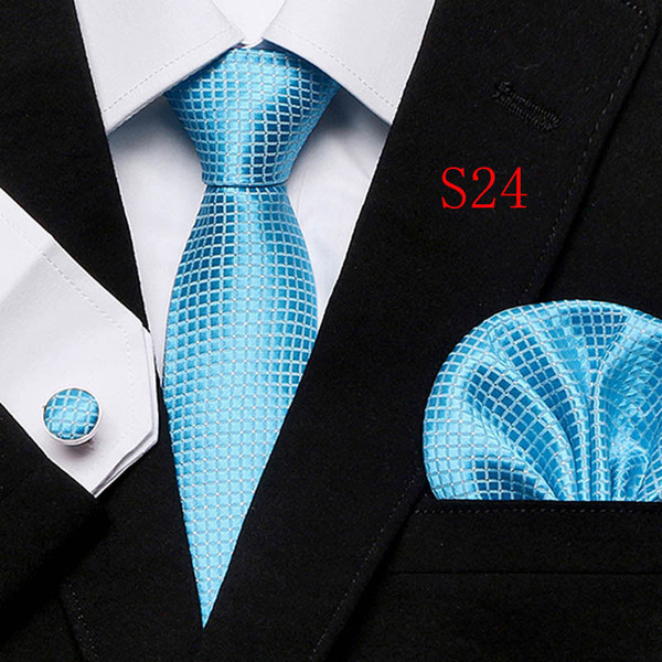 Polka Dots Style Series Silk Tie Set Wholesale Necktie Hanky Cufflinks Classic Silk Jacquard Woven Men's Tie Set 7.5cm Width Business T12-23