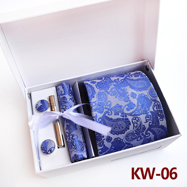 Men's Tie Waist 14 Color Spot Gift Box 6 Piece Set Group Tie Business Dress Wedding Tie