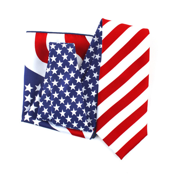 American Flag Patriotic Fourth of July Holiday Necktie or Bow Tie USA Flag Bowtie Set or Necktie Set