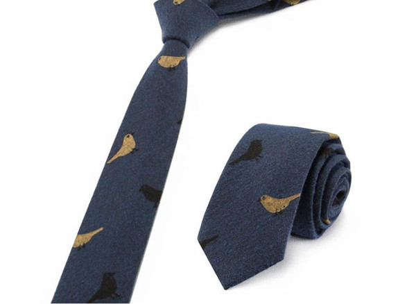 Euro-American Fashion Men's 6cm Suit Business Leisure Printing Accessories Tie Academy Windbury Cartoon Design Narrow Edition Cotton and Hem