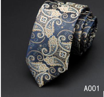 New European and American Fashion Men's Leisure Accessories Tie Narrow Personality 6CM Polyester Silk Fabric Tie Jewelry