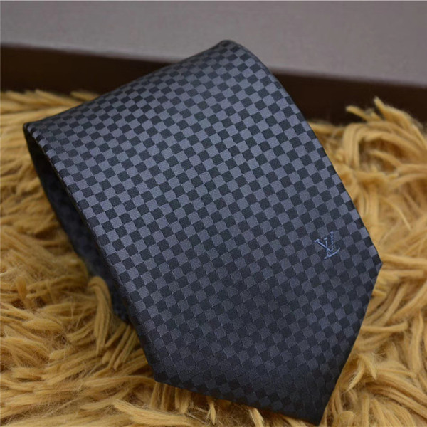 High quality silk designer tie men's casual 8 cm vintage plaid tie luxury designer tie brand gift box