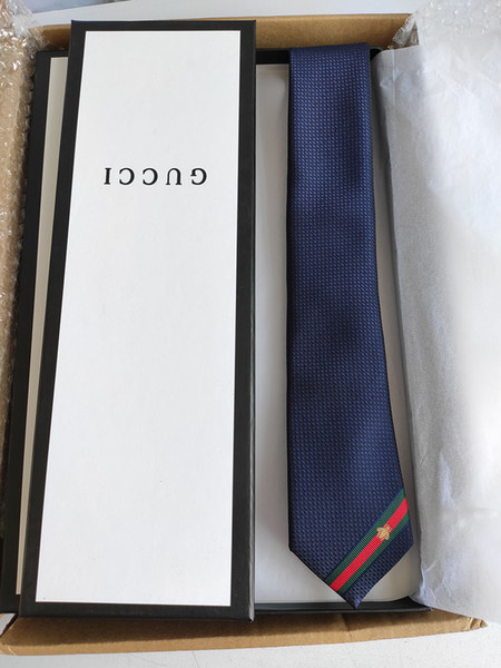 2019 Designer tie High quality 100% silk tie brand gift box 7 cm classic edition luxury Design men's casual narrow tie fast ship