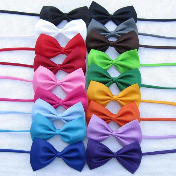 Wholesale Kids Children Bow Tie 20 Colors Solid Plain Butterfly For Tuxedo Wedding Banquet Birthday Prom Costumes Gift Neck Bows D19011004