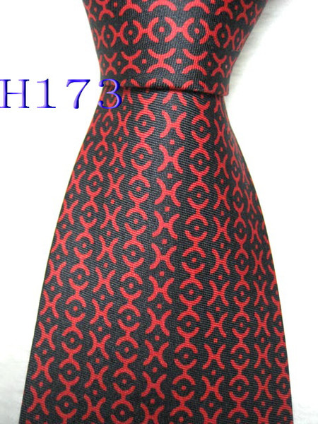 Classical 100% JACQUARD WOVEN HANDMADE Mens Design Perfect Red/Black color Men silk Tie Necktie #173