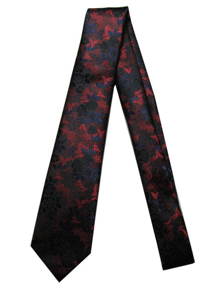 Classical 100% JACQUARD WOVEN HANDMADE Mens Black/Red Floral Men silk Tie Necktie M56