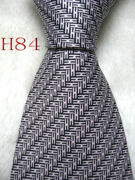 Classical 100% JACQUARD WOVEN HANDMADE Mens Design Perfect Pink/Black color Men silk Tie Necktie #084