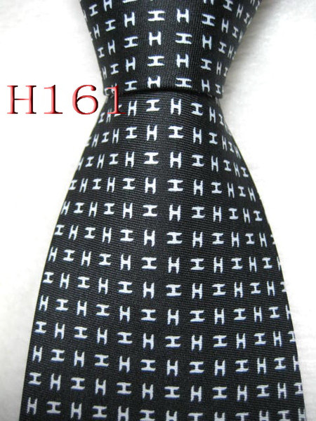 Classical 100% JACQUARD WOVEN HANDMADE Mens Design Perfect Black/White color Men silk Tie Necktie #161