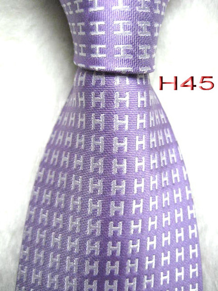 Classical 100% JACQUARD WOVEN HANDMADE Mens Fashion White Character/Lavender/Sky blue/Purple/Red color Men silk Tie Necktie 4 colors