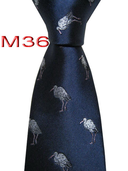 Classical JACQUARD WOVEN HANDMADE Mens Animals Pattern Navy/blue color Men tie Necktie M36