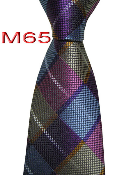 Classical 100% JACQUARD WOVEN HANDMADE Mens Fashion Multi Mosaic Design Men silk Tie Necktie M65