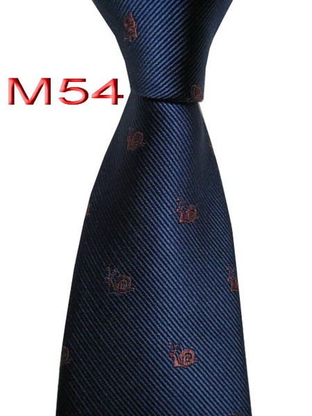 Classical 100% JACQUARD WOVEN HANDMADE Mens Cute Snail Design Dark Blue Men silk Tie Necktie M54