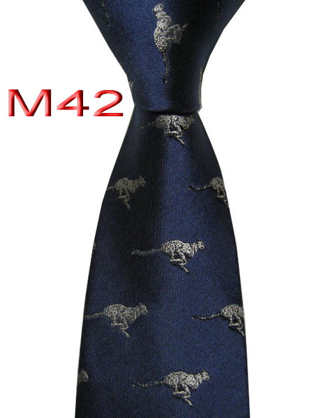 Classical 100% JACQUARD WOVEN HANDMADE Mens Blue/Silver gray Kangaroo Men silk Tie Necktie M42