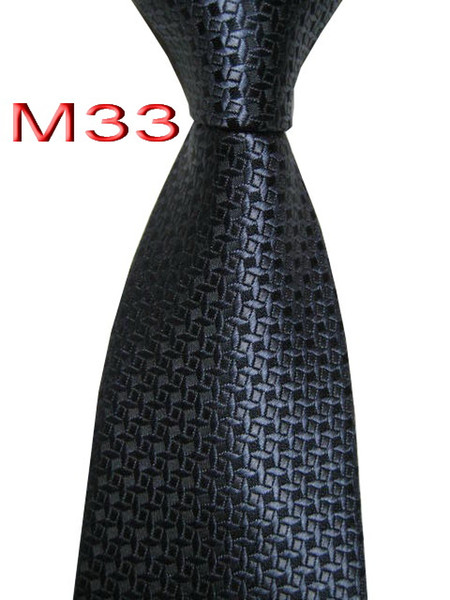 Classical JACQUARD WOVEN HANDMADE Mens Geometric Black/Gray color Men tie Necktie M33