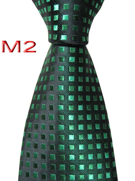 Hot selling JACQUARD WOVEN HANDMADE Classice Green Grid/Black color MEN TIE Necktie