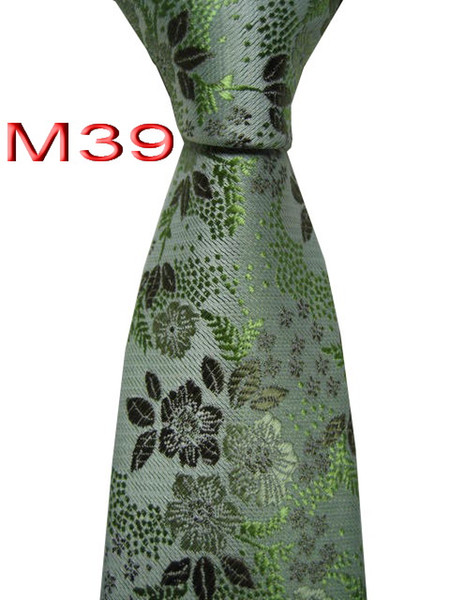 Classical 100% JACQUARD WOVEN HANDMADE Mens Bronze/Green Floral Men silk Tie Necktie M39