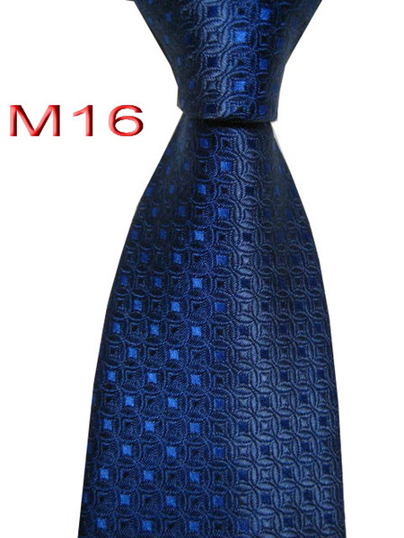 Hot selling M16 JACQUARD WOVEN HANDMADE Design Solid Dark Blue MEN TIE Necktie