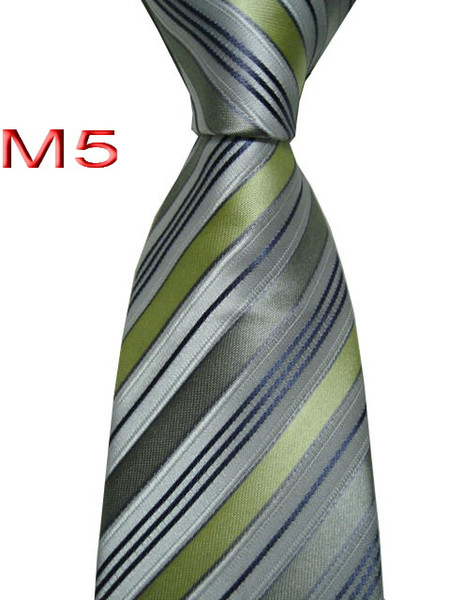 Hot selling M05 JACQUARD WOVEN HANDMADE Fashion Striped Multi color MEN TIE Necktie