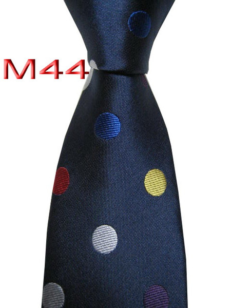 Classical 100% JACQUARD WOVEN HANDMADE Mens Blue/White/Red/Yellow/Purple Polka Dots Men silk Tie Necktie M44