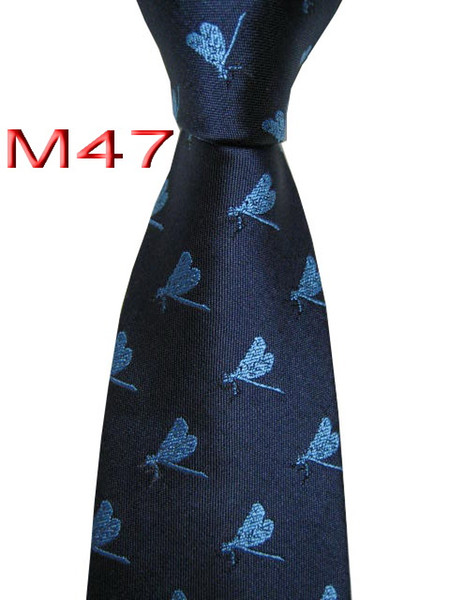 Classical 100% JACQUARD WOVEN HANDMADE Mens Blue/Sky Blue Dragonfly Men silk Tie Necktie M47